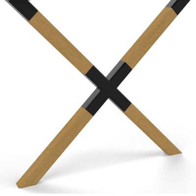 CIME Picioare de masă în formă de X 77,8x71 cm, natural, lemn și metal