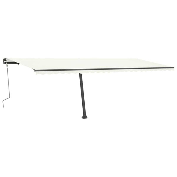 vidaXL Copertină retractabilă manual cu LED, crem, 600x300 cm