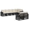vidaXL Set de canapele pentru grădină 8 pcs Negru și Alb crem