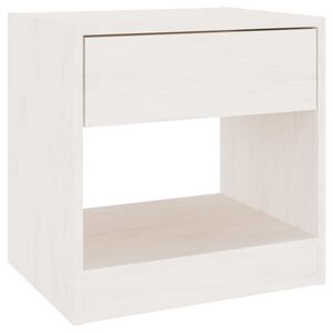vidaXL Noptieră, alb, 40x31x40 cm, lemn masiv de pin