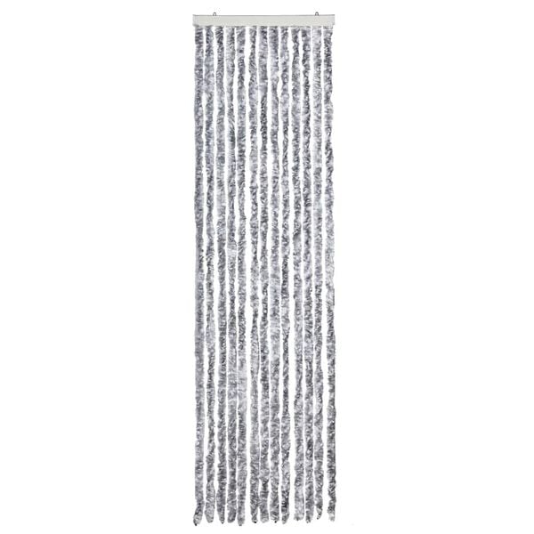 vidaXL Perdea de insecte, alb și gri, 56x200 cm, chenille
