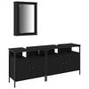 vidaXL Unități de vanitate pentru baie 3 buc. Negru 80 x 30 x 60 cm