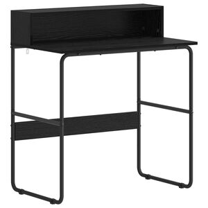 vidaXL Birou cu spațiu de depozitare Stejar Negru 80 x 50 x 91 cm