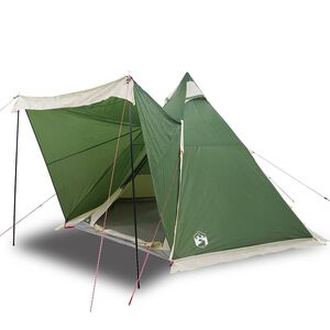 vidaXL Cort de familie Tipi pentru 6 persoane, verde, impermeabil