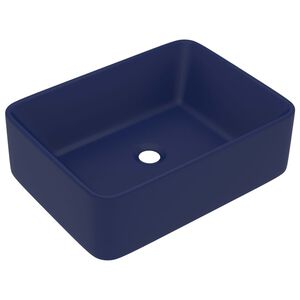 vidaXL Chiuvetă de baie lux, albasru &icirc;nchis mat, 41x30x12 cm, ceramică