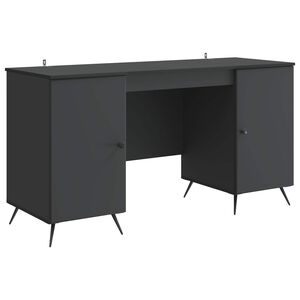 vidaXL Birou Negru 142,5 x 50 x 75 cm Lemn prelucrat