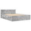 vidaXL Cadru de pat cu tăblie gri beton 135x190 cm lemn prelucrat