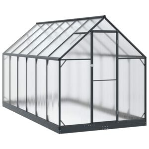 vidaXL Seră de grădină cu ușă Antracit 183,5 x 363,5 x 207 cm