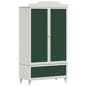 vidaXL Dulap cu tablă de scris cu sertar ROROS Alb 90 x 45 x 165 cm