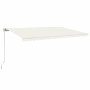 vidaXL Copertină retractabilă manual, crem, 500x300 cm