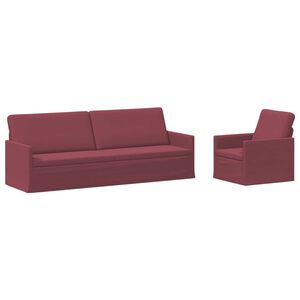 vidaXL Set de canapea 2 pcs Roșu Vin Țesătură