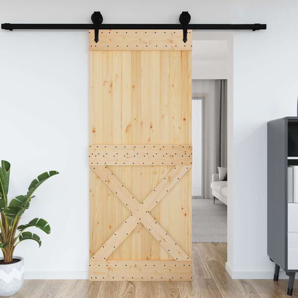vidaXL Ușă NARVIK natural 95 x 210 cm Lemn de Pin Solid
