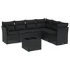 vidaXL Set canapele de grădină cu perne, 7 piese, negru, poliratan