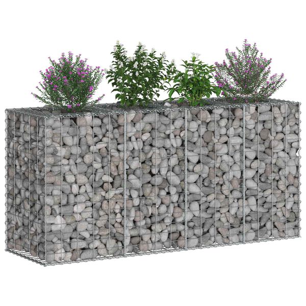 vidaXL Pat ridicat din gabion Argintiu 170 x 50 x 80 cm
