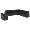 vidaXL Set canapele de grădină cu perne, 11 piese, negru, poliratan