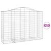 vidaXL Coșuri gabion arcuite 50 buc, 200x50x140/160cm, fier galvanizat