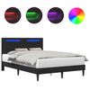 vidaXL Cadru de pat cu benzi LED Negru 120 x 190 cm Piele artificială