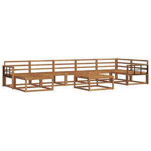 vidaXL Set de canapele de exterior 8 pcs natural Lemn Solid de Acacia