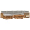 vidaXL Set de canapele de exterior 7 pcs Natural și gri deschis