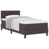 vidaXL Pat cu arcuri cu headboard Maro &icirc;nchis 90 x 200 cm țesătură