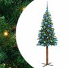 vidaXL Brad de Crăciun subțire Verde 150 cm PVC și lemn de PIN masiv