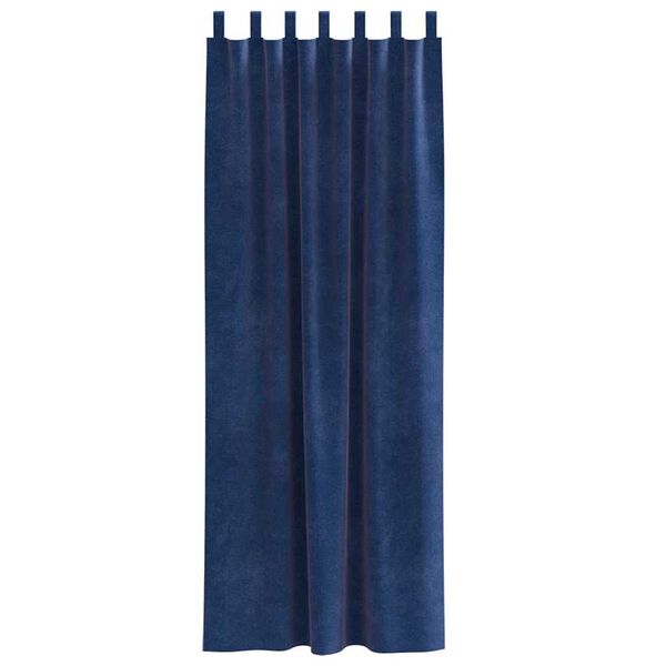 vidaXL Perdele opace 2 pcs Albastru &icirc;nchis 140 x 245 cm Catifea