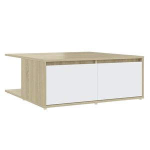 vidaXL Măsuță de cafea alb și stejar Sonoma 80x80x31 cm lemn prelucrat