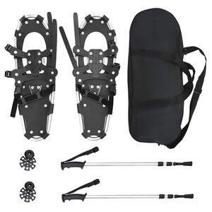 vidaXL Rachete de zăpadă 3 &icirc;n 1 cu bastoane de drumeție 63,5 x 21 cm