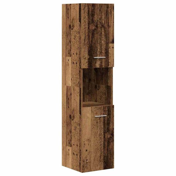 vidaXL Set mobilier de baie, 3 piese, lemn vechi, lemn prelucrat