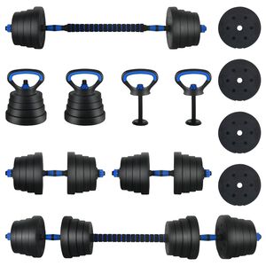 vidaXL Set de Haltere 4 &icirc;n 1 40kg Negru și Albastru