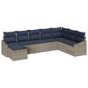 vidaXL Set de canapele pentru grădină 8 pcs Gri și bleumarin poliratan