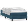 vidaXL Pat box spring cu saltea, albastru &icirc;nchis, 90x210 cm, catifea