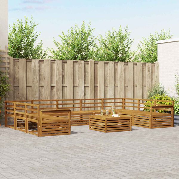 vidaXL Seturi de canapele 10 pcs natural Lemn Solid de Acacia