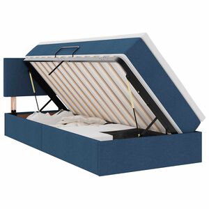 vidaXL Pat cu saltea și spațiu de depozitare albastru 90 x 190 cm