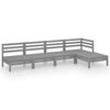 vidaXL Set mobilier de grădină, 5 piese, gri, lemn masiv de pin