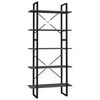 vidaXL Bibliotecă cu 5 rafturi, gri, 80x30x175 cm, lemn prelucrat