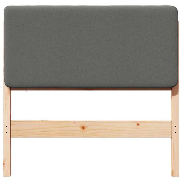 vidaXL Tăblie tapițată Maro și gri deschis 80 cm Lemn de pin masiv