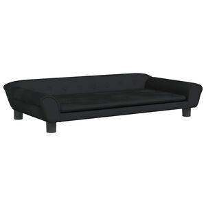 vidaXL Pat de c&acirc;ini, negru, 100x50x21 cm, catifea