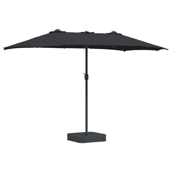 vidaXL Parasol de Grădină Negru 385 x 209 x 244 cm Poliester