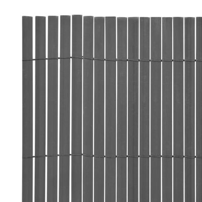 vidaXL Gard pentru grădină cu două fețe, gri, 150 x 500 cm, PVC