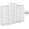 vidaXL Coșuri gabion arcuite 50 buc, 200x50x140/160cm, fier galvanizat
