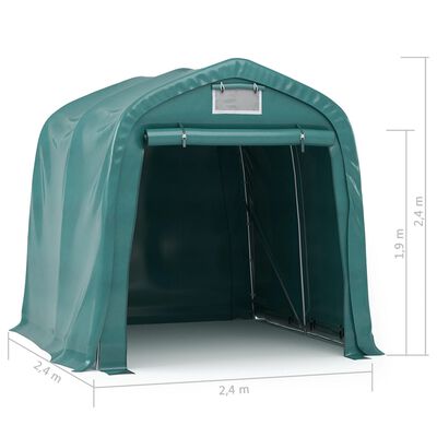 vidaXL Cort de garaj, verde, 2,4 x 2,4 m, PVC