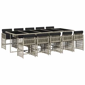 vidaXL Set mobilier de grădină cu perne 11 piese gri deschis poliratan