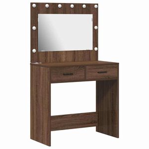 vidaXL Masă de Machiaj Stejar &icirc;nchis 78,5 x 41 x 135 cm Lemn prelucrat