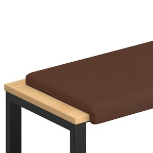 vidaXL Perna pentru bancă Piele artificială Maro Ad&acirc;ncime 35 cm
