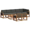 vidaXL Set de canapele de exterior cu pernă 9 pcs Natural și Antracit