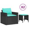 vidaXL Set mobilier de grădină cu perne, 4 piese, negru, poliratan