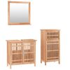 vidaXL Set mobilier de baie, 3 piese, lemn masiv de nuc