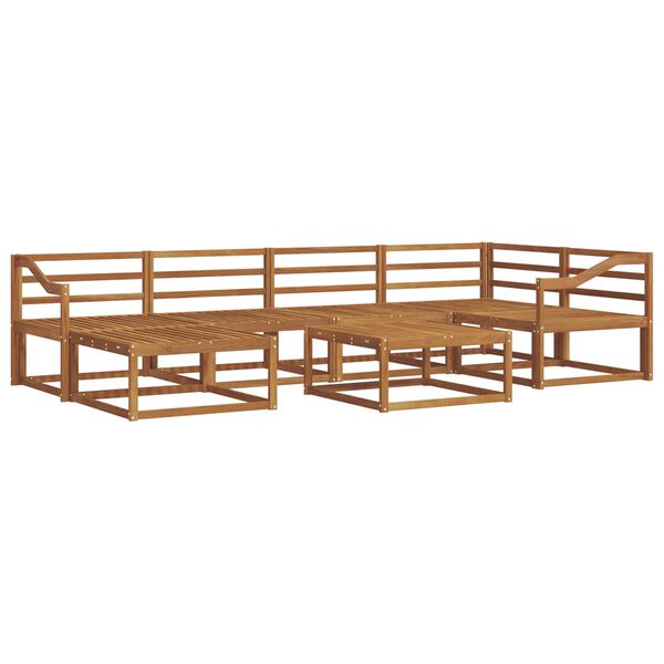 vidaXL Set de canapele de exterior 7 pcs natural Lemn Solid de Acacia