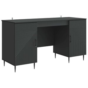 vidaXL Birou Negru 142,5 x 50 x 75 cm Lemn prelucrat